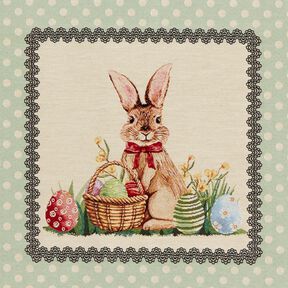 Dekopanel Gobelin süßer Osterhase – hellbeige/hellmint, 