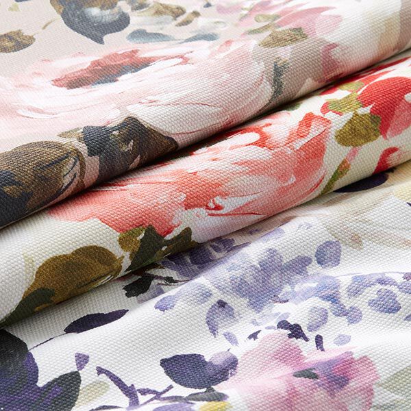 Halb-Panama Dekostoff Floris – beige/rosa, image number 4