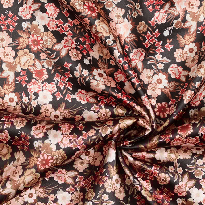 Satin liebliche Blumen – schwarz, image number 3