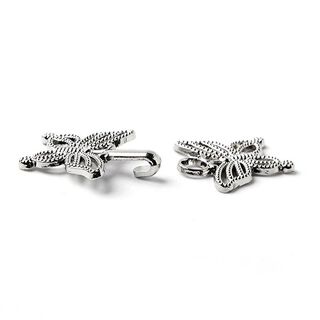 Metallschließe Schmetterling [40 mm] - silber, 