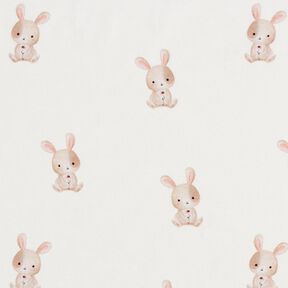 GOTS Baumwolljersey Hase mit Blume Digitaldruck – elfenbein, 