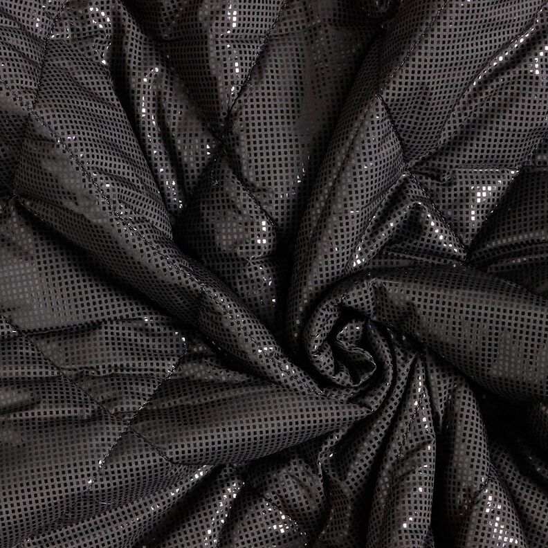 Steppstoff leichter Glanz Rauten – schwarz,  image number 3
