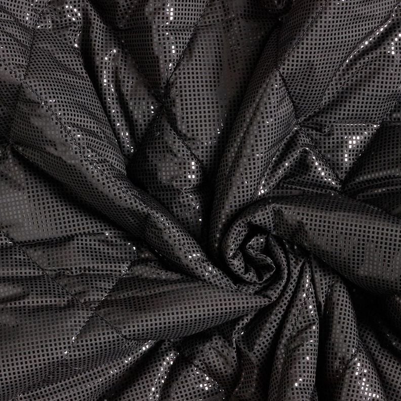 Steppstoff leichter Glanz Rauten – schwarz, image number 3