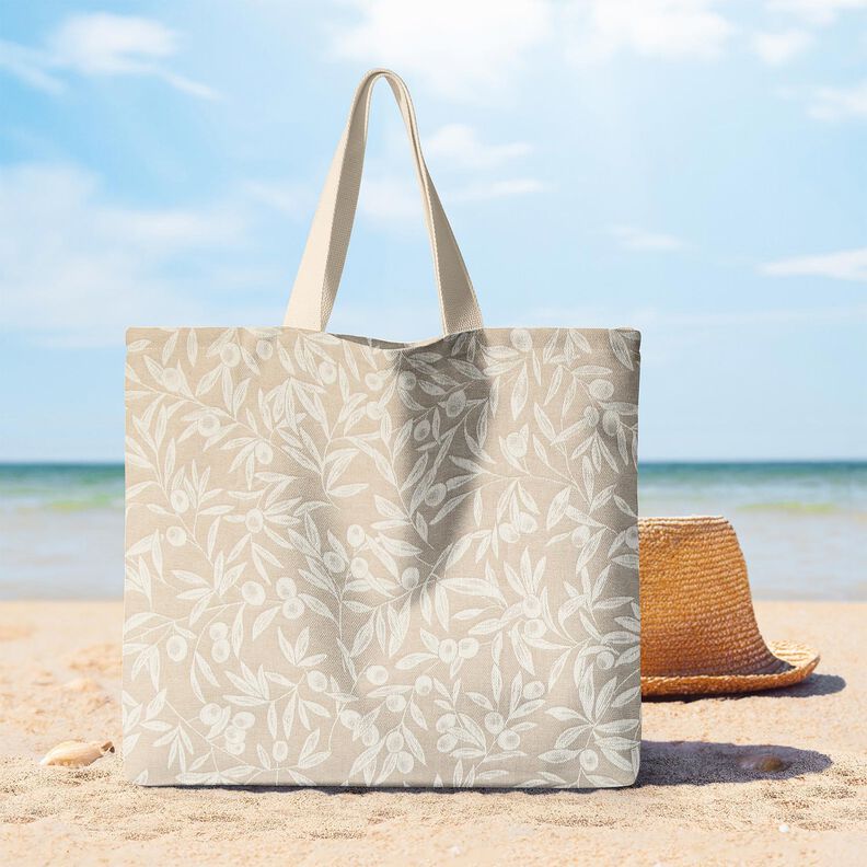 Beschichtete Baumwolle Jacquard beschichtet Oliven – natur/hellbeige,  image number 6