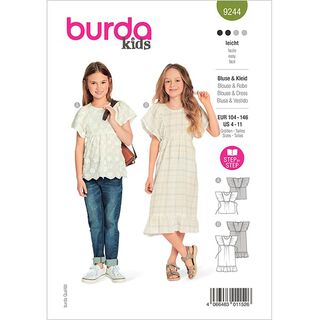 Kleid / Bluse  | Burda 9244 | 104-146, 