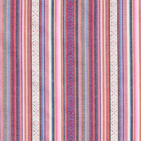 Dekostoff Jacquard Pastell-Streifen – rosa/lila, 