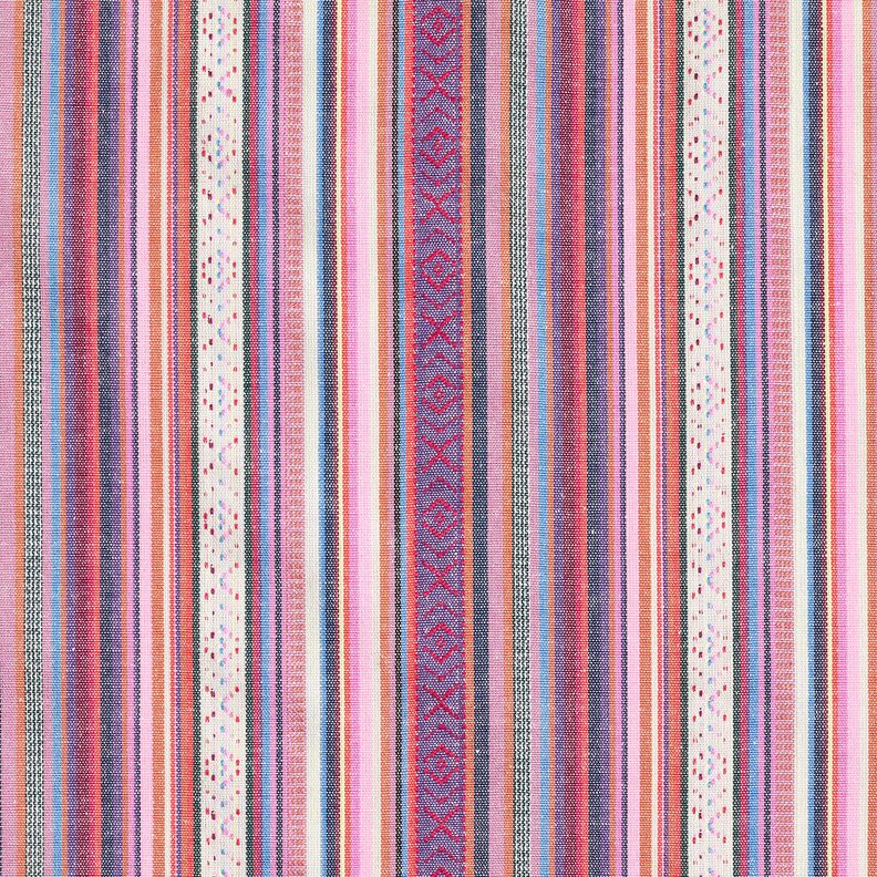 Dekostoff Jacquard Pastell-Streifen – rosa/lila, image number 1