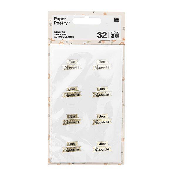 Sticker Just Married| Rico Design – weiss/gold, image number 1