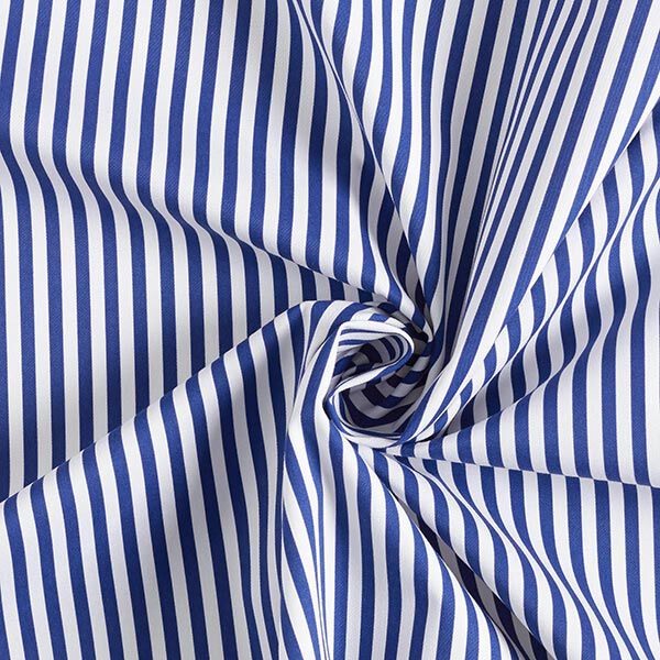 Baumwoll-Stretch Streifen – marineblau/weiss | Reststück 100cm