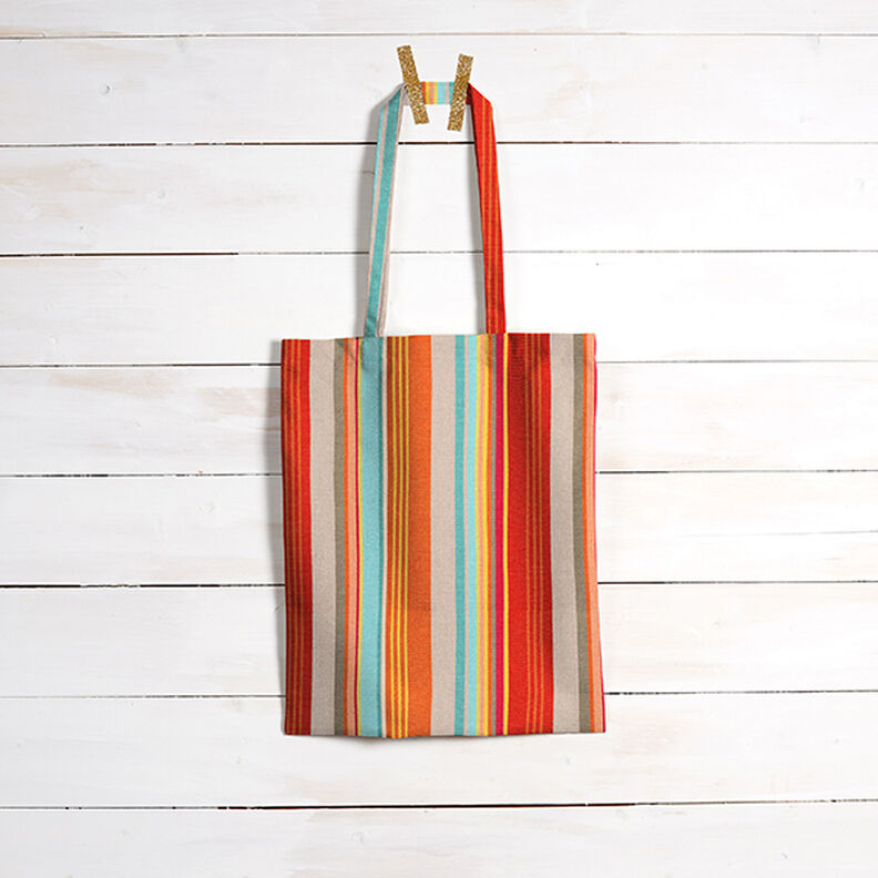 Outdoorstoff Canvas Streifen – orange/rot,  image number 10