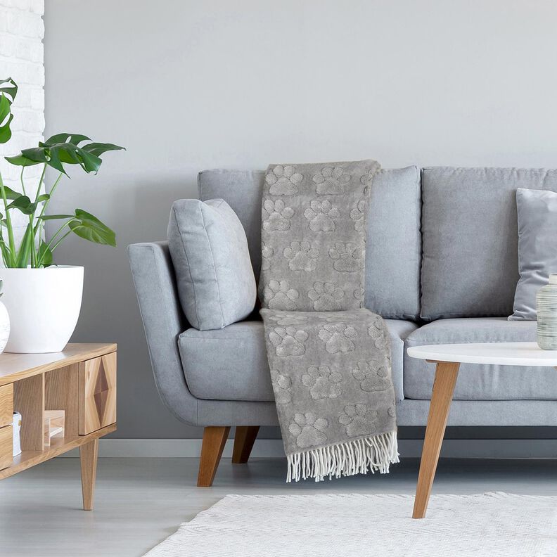 Kuschelfleece Hundepfoten – elefantengrau, image number 5
