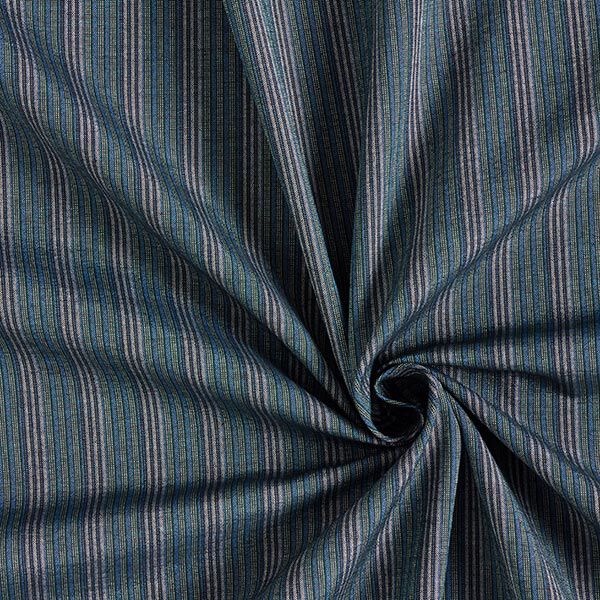 Hemdenstoff breite und schmale Streifen – taubenblau/hellgrau | Reststück 50cm