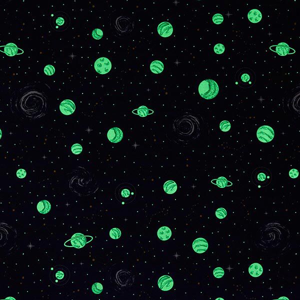 Dekostoff Canvas Planetarium Glow in the Dark – marineblau, image number 6