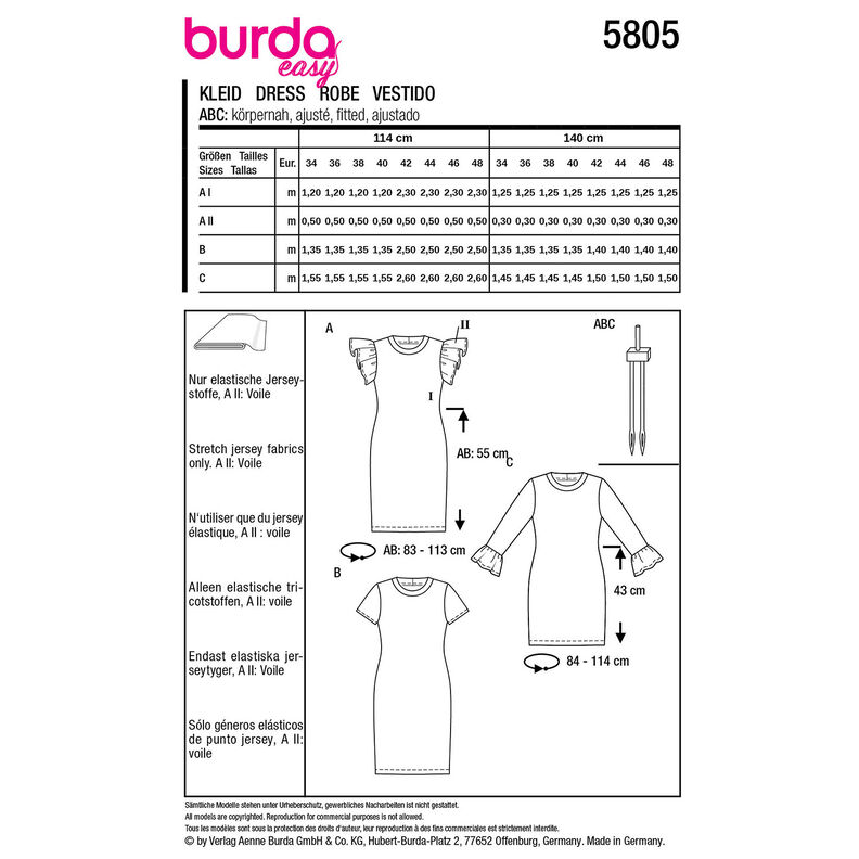 Kleid | Burda 5805 | 34-48,  image number 12