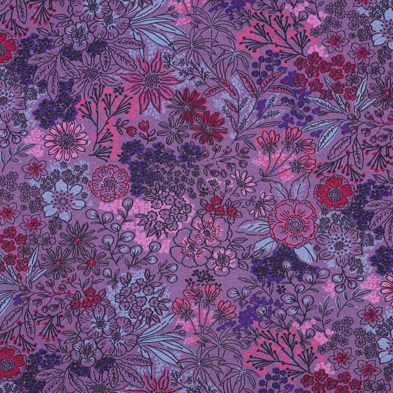 Baumwollpopeline Wildblumen | Poppy Fabrics – lavendel, image number 1