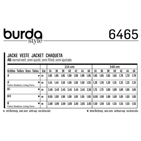 Jacke / Blazer | Burda 6465 | 34-46, image number 5