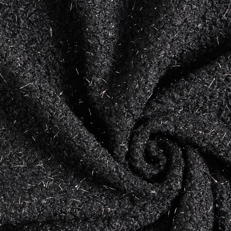 Strick-Bouclé Glitzerfäden – schwarz,  image number 3
