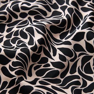 Badeanzugstoff abstrakte Tropfen – hellbeige/schwarz | Reststück 100cm