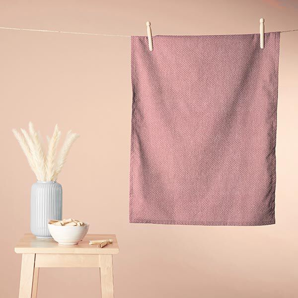 Frotteestoff Struktur – rosé | Reststück 100cm