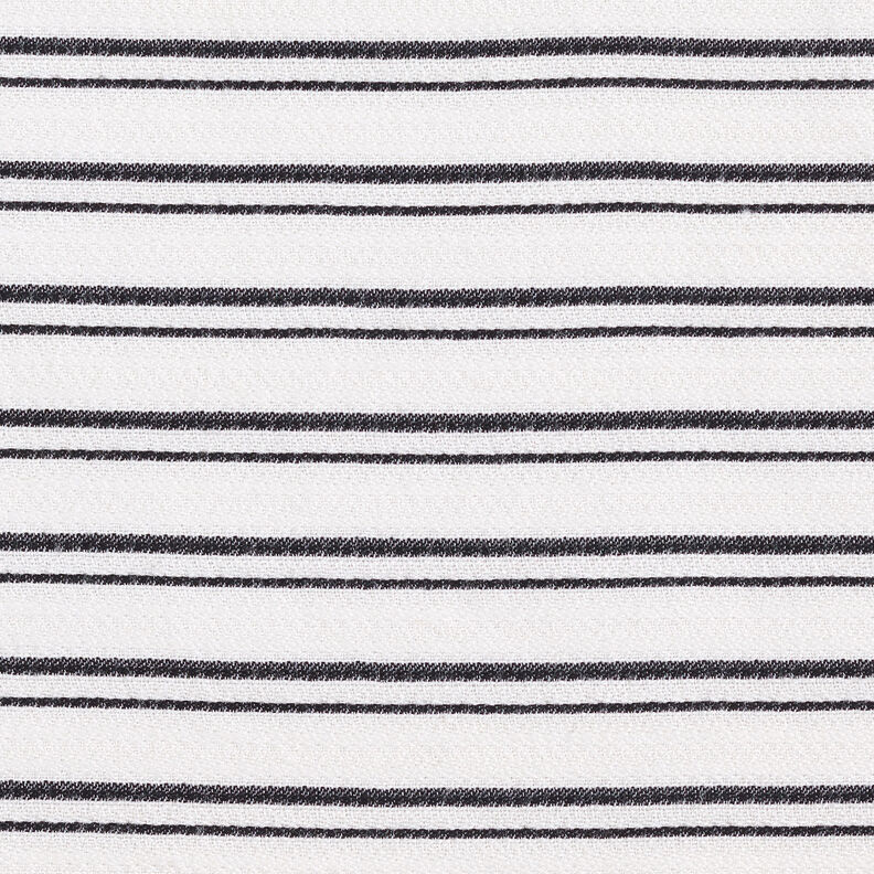 Blusenstoff Crêpe unregelmaessige Streifen – weiss/schwarz, image number 1