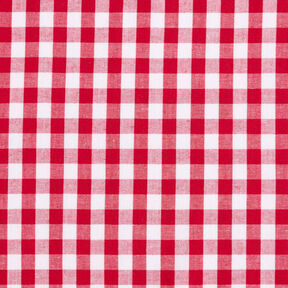Baumwollstoff Vichykaro 1 cm – rot/weiss, 