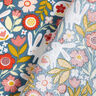Popeline Häschen auf der Blumenwiese – ozeanblau,  thumbnail number 4