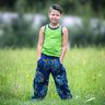 Baumwolljersey Regenbogendrache Denim-Look | Glitzerpüppi – schwarzblau/indigo,  thumbnail number 7