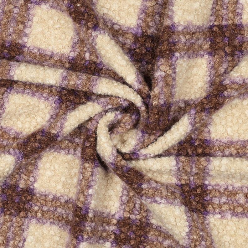 Strick-Bouclé Karo – grün/wollweiss, image number 3