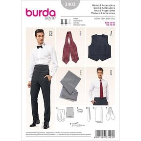 Weste / Accessoires | Burda 3403 | 46-60, 