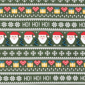 French Terry Ho! Ho! Ho! – dunkelpinie, 