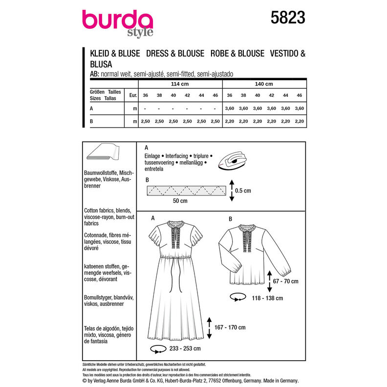 Kleid / Bluse | Burda 5823 | 36-46,  image number 9