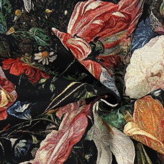 Jacquard Gobelin Blütenmeer 1 – schwarz, 