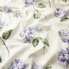 Dekostoff Panama Hortensien – elfenbein/lila, 
