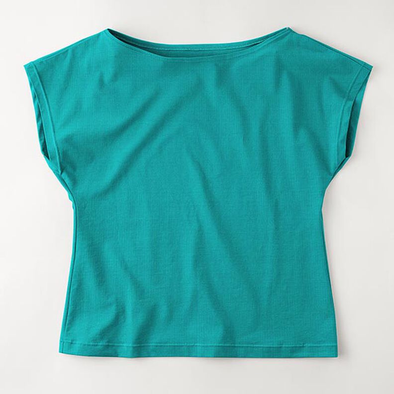 Baumwolljersey Medium Uni – smaragdgrün,  image number 8