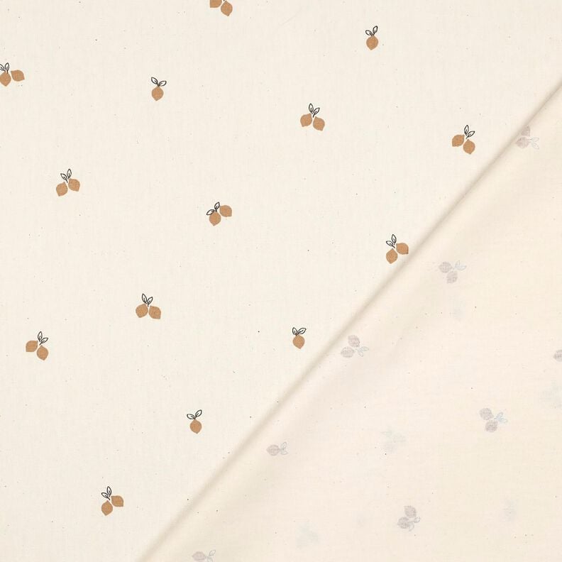 GOTS Baumwollpopeline kleine Zitronen | Poppy Fabrics – natur/rehbraun,  image number 4