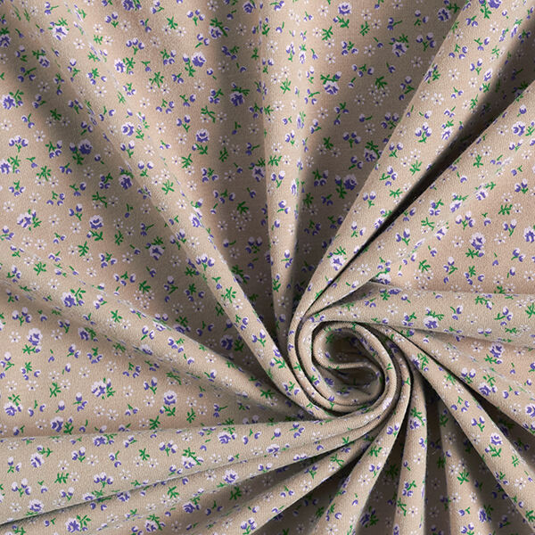 Baumwolljersey Millefleurs – dunkelbeige | Reststück 50cm