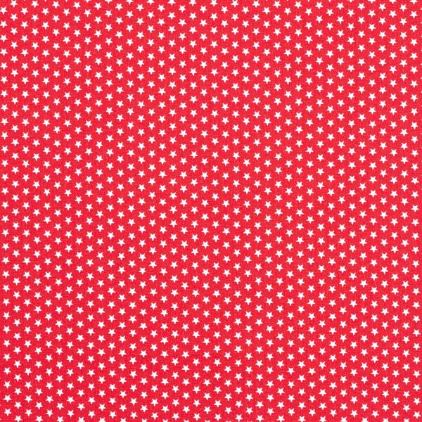 Baumwollpopeline kleine Sterne – rot/weiss