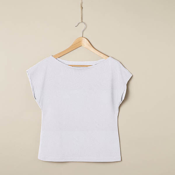 Jersey Baumwoll-Leinen-Mix uni – weiss | Reststück 100cm
