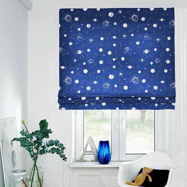 Dekostoff Canvas Planetarium Glow in the Dark – marineblau, image number 8