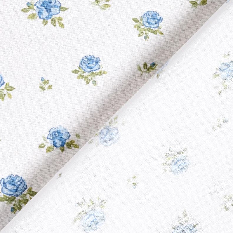Baumwollpopeline zarte Rosen – hellblau/weiss, image number 4