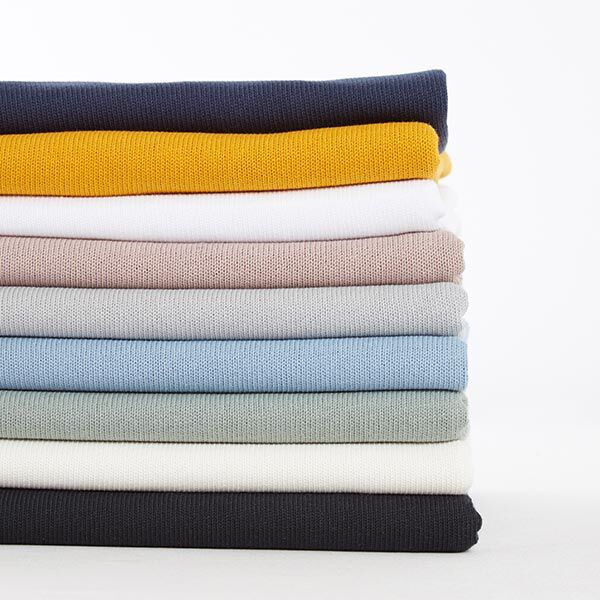 Baumwoll-Strickstoff – blaugrau | Reststück 100cm