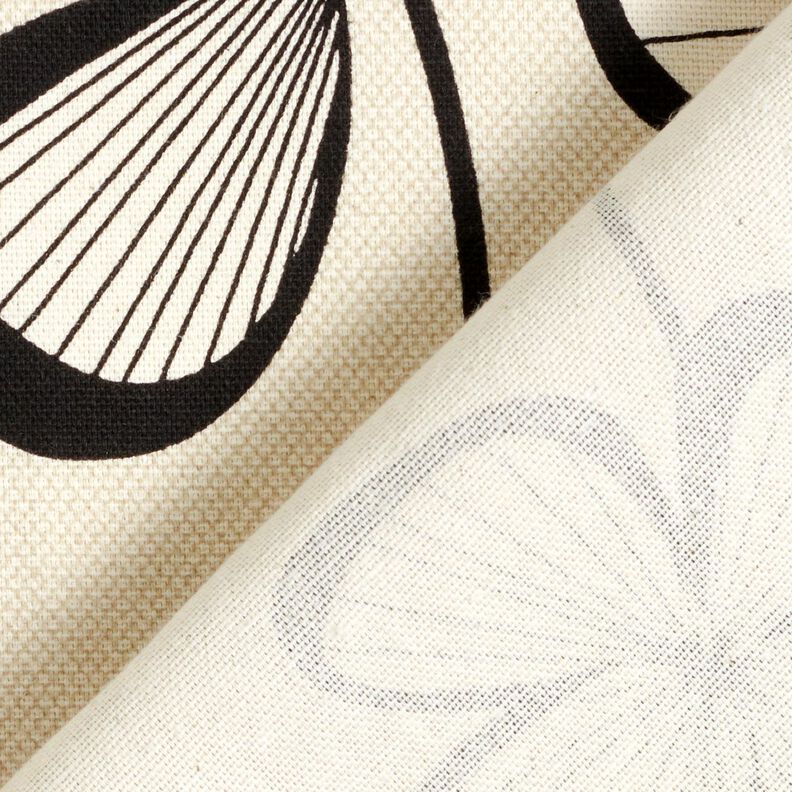 Dekostoff Halbpanama abstrakter Klee &ndash; natur/schwarz,  image number 4