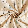 GOTS Baumwollstoff Cretonne Vögel im Wald – natur/eukalyptus,  thumbnail number 3