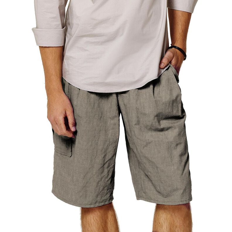 Leinenstoff Ramie-Mix stonewashed, schwere Qualität – dunkeltaupe, image number 4
