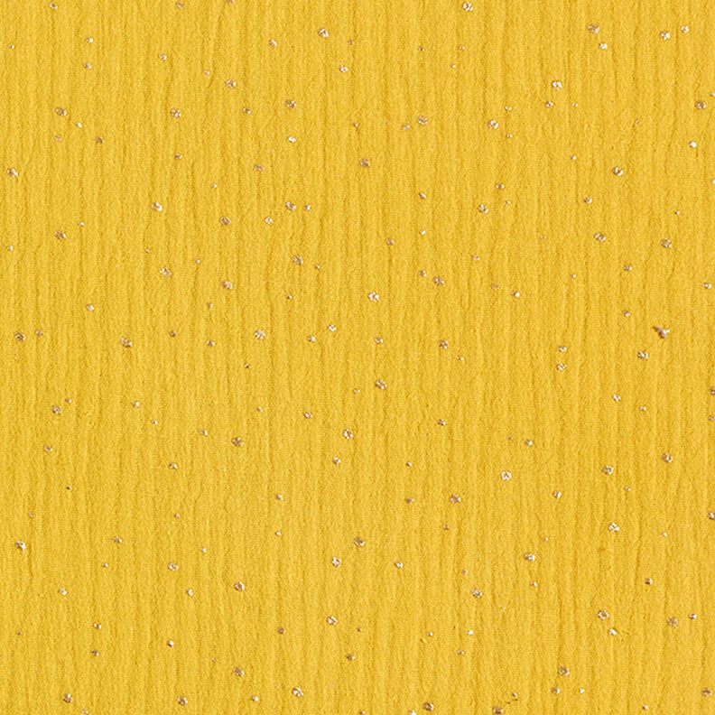 Baumwoll Musselin verstreute Goldtupfen – curry/gold,  image number 1