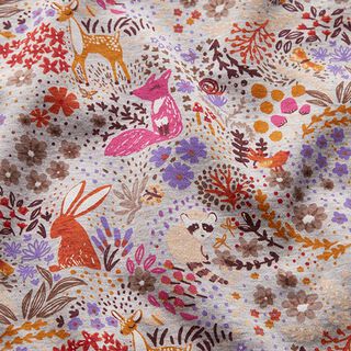 Alpenfleece Tiere auf der Blumenwiese Melange – silbergrau, 