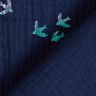 Musselin/ Doppel-Krinkel Gewebe Schwalben Foliendruck | Poppy Fabrics – nachtblau/farbmix,  thumbnail number 4