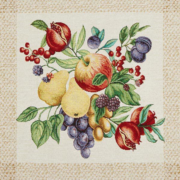 Dekopanel Gobelin bunte Früchte – hellbeige/karminrot, image number 1