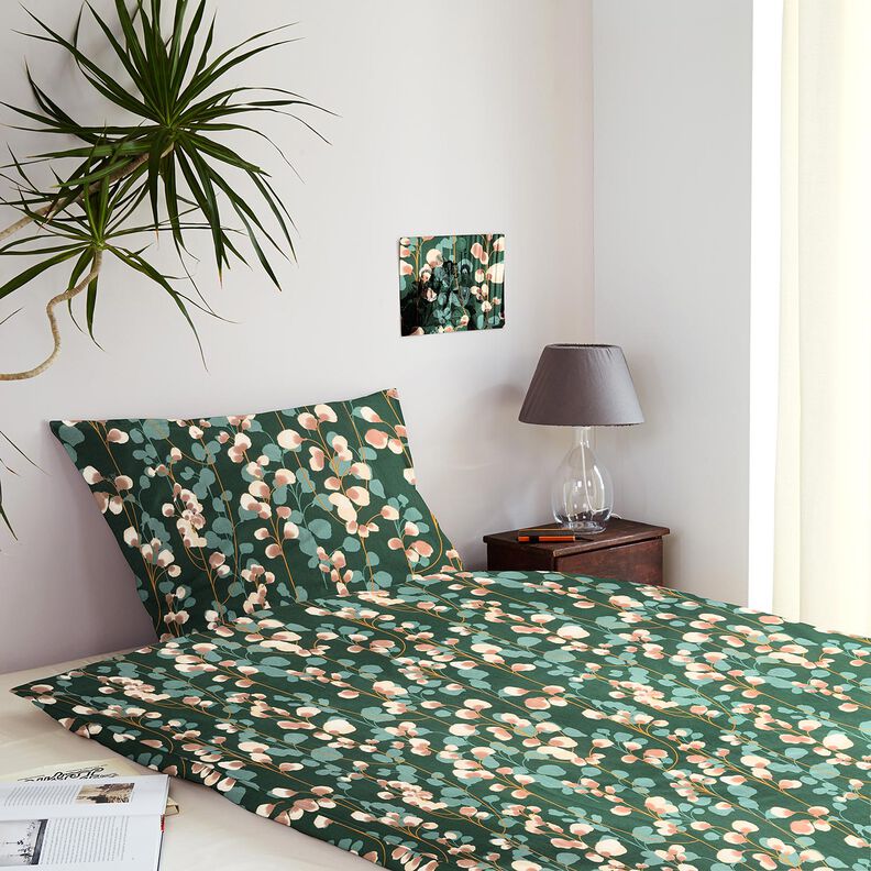 Baumwollsatin rankende Pflanzen &ndash; dunkelgr&uuml;n/sand,  image number 6