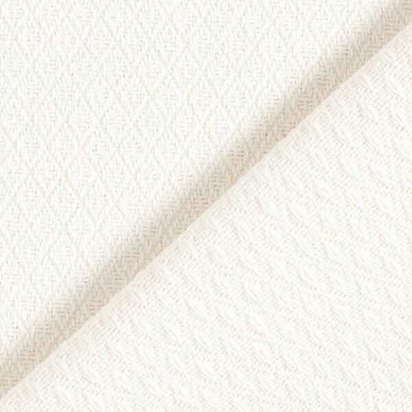 Dekostoff Jacquard kleine Rauten – wollweiss